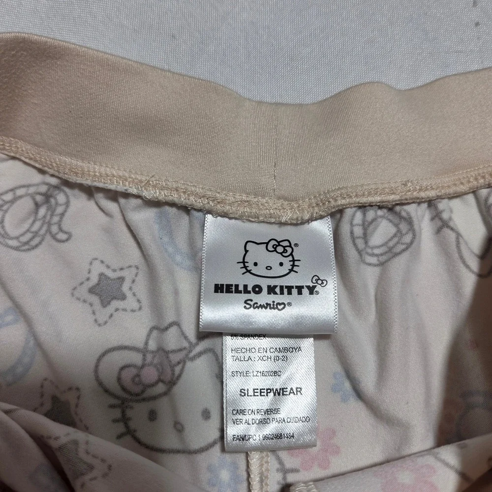 Hello Kitty Sanrio Cowgirl Pajama Shorts Peach Y2K Western Print Sleepwear XCH